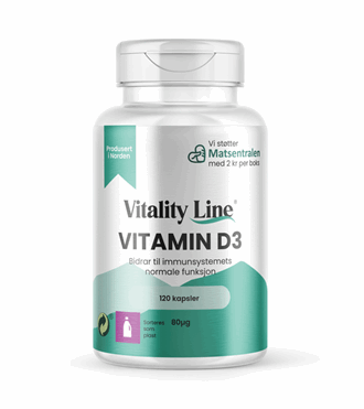Vitality Line vitamin D3 80µg 120 kapsler