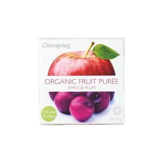 Clearspring fruit puree apple & plum 2x100 gr