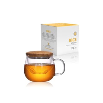 Himalaya Bice glasskopp med tesil og bambuslokk